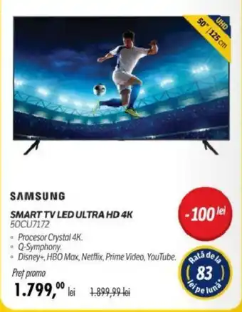 Flanco SAMSUNG SMART TV LED ULTRA HD 4K 50CU7172 Ofertă