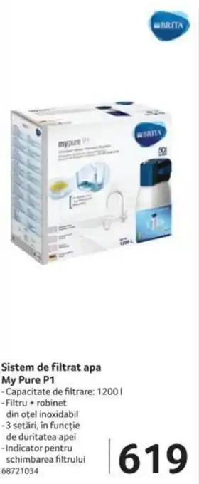 Selgros Sistem de filtrat apa My Pure P1 Ofertă