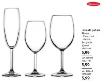 Selgros Linia de pahare Sidera Ofertă