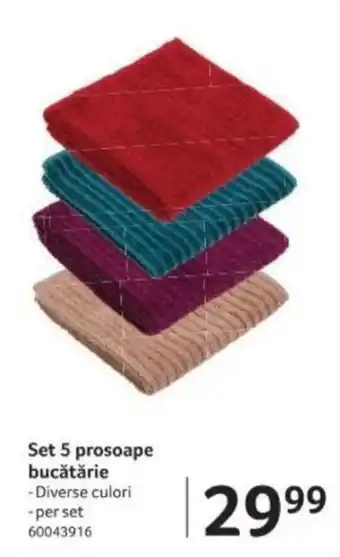 Selgros Set 5 prosoape bucătărie Ofertă