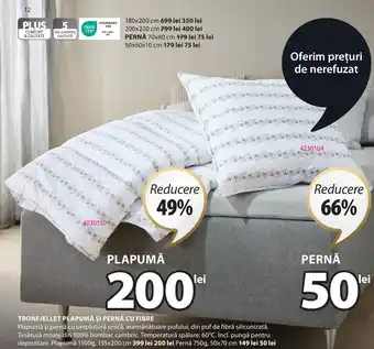 JYSK TRONFJELLET PLAPUMĂ ȘI PERNĂ CU FIBRE Ofertă