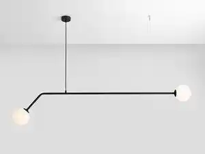 Favi Lustra din metal negru cu 2 becuri Pure, 120 cm Ofertă