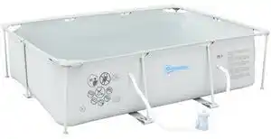 Outsunny Piscină de Grădină cu Filtru din Oțel/PVC 291x190x75cm Gri Spațioasă și Rezistentă Ideală pentru Relaxare în Familie