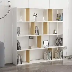 Favi Biblioteca Hodbi, 100% PAL melaminat, alb/stejar, 145x145x25 cm Ofertă