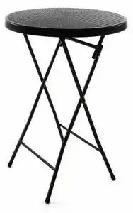 Favi Masă de bar de grădină rotundă - aspect rattan 110 cm -negru Ofertă