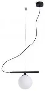 Favi Lustra din metal negru si abajur din sticla, 90 cm Ofertă