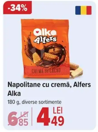 Carrefour Napolitane cu cremă, Alfers Alka Ofertă