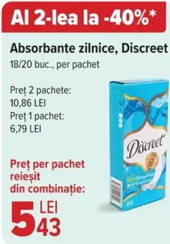 Carrefour Absorbante zilnice, Discreet Ofertă