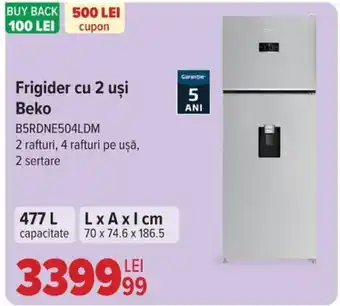 Carrefour Frigider cu 2 uşi Beko B5RDNE504LDM Ofertă
