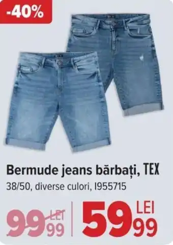 Carrefour Bermude jeans bărbați, TEX Ofertă