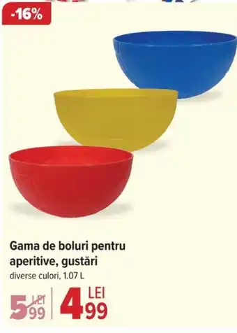 Gama de boluri pentru aperitive, gustări
