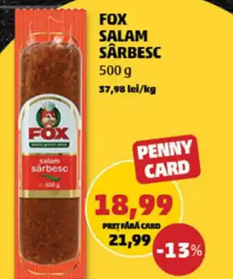Penny FOX SALAM SÂRBESC Ofertă
