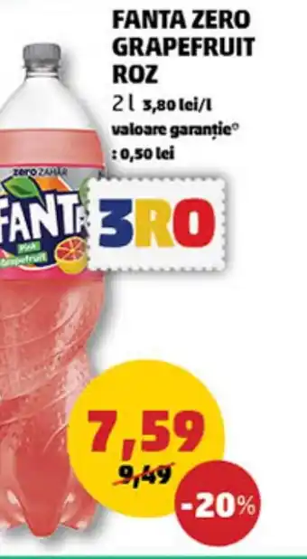 Penny FANTA ZERO GRAPEFRUIT ROZ 2L Ofertă