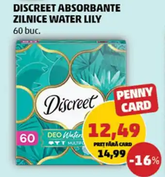 Penny DISCREET ABSORBANTE ZILNICE WATER LILY Ofertă