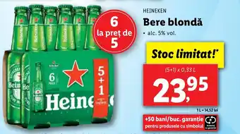 Lidl HEINEKEN Bere blondǎ Ofertă