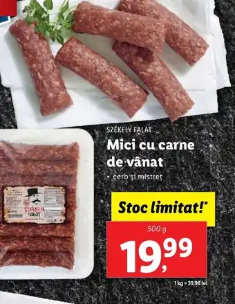 SZÉKELY FALAT Mici cu carne de vânat