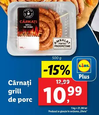 Lidl Cârnaţi grill de porc Ofertă