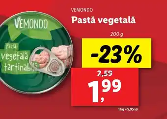 Lidl VEMONDO Pastǎ vegetală Ofertă