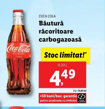 Lidl COCA COLA Băutură răcoritoare carbogazoasă 0.33L Ofertă