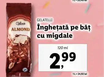 Lidl GELATELLI Înghețată pe băţ cu migdale Ofertă
