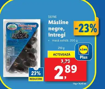 Lidl DEFNE Măsline negre, întregi Ofertă