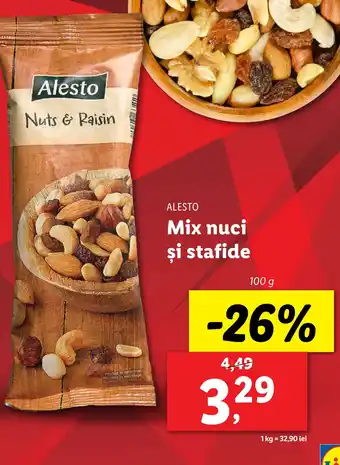 Lidl ALESTO Mix nuci şi stafide Ofertă