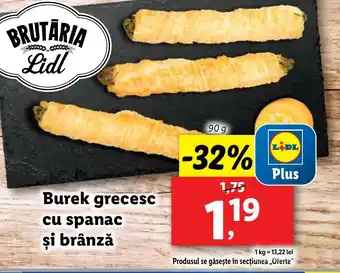 Lidl Burek grecesc cu spanac şi brânză Ofertă
