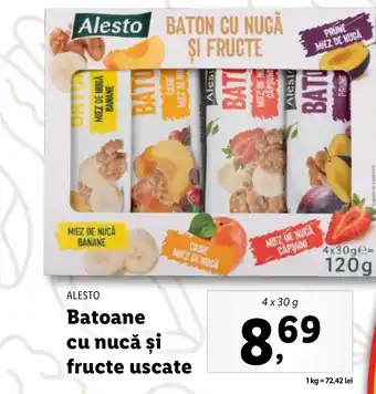 Lidl ALESTO Batoane cu nucă și fructe uscate Ofertă