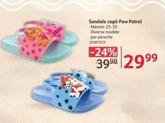 Selgros Sandale copii Paw Patrol Ofertă