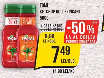 Mega Image TOMI KETCHUP DULCE/PICANT, 500G Ofertă