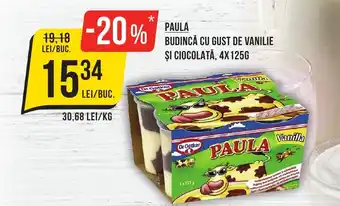 PAULA BUDINCĂ CU GUST DE VANILIE ŞI CIOCOLATĂ, 4X125G