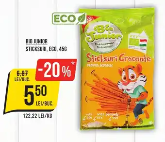 Mega Image BIO JUNIOR STICKSURI, ECO, 45G Ofertă