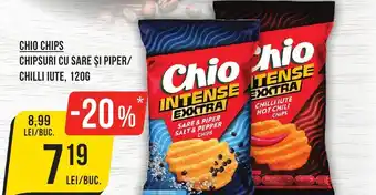 Mega Image CHIO CHIPS CHIPSURI CU SARE ŞI PIPER/ CHILLI IUTE, 120G Ofertă