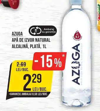 Mega Image AZUGA APĂ DE IZVOR NATURAL ALCALINĂ, PLATĂ, 1L Ofertă
