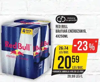 Mega Image RED BULL BĂUTURĂ ENERGIZANTĂ, 4X250ML Ofertă
