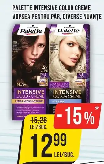 Mega Image PALETTE INTENSIVE COLOR CREME VOPSEA PENTRU PĂR, DIVERSE NUANŢE Ofertă