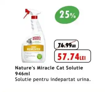 Animax Nature's Miracle Cat Solutie 946ml Ofertă