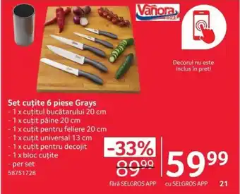 Set cuțite 6 piese Grays