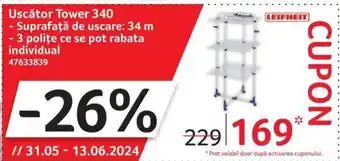 Selgros Uscător Tower 340 Ofertă