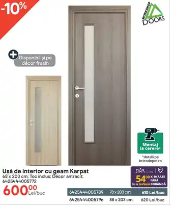 Brico Depôt Uşă de interior cu geam Karpat Ofertă