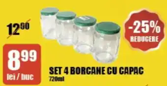 Auchan SET 4 BORCANE CU CAPAC Ofertă