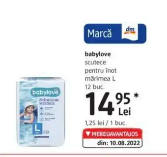 Babylove scutece pentru înot mărimea L 12 buc.