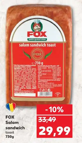 Kaufland FOX salam sandwich Ofertă