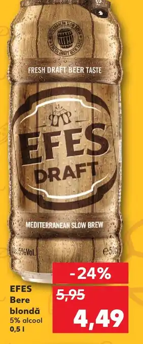 Kaufland EFES Bere blondă 0.5L Ofertă