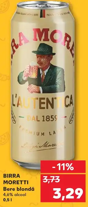 Kaufland BIRRA MORETTI Bere blondă 0.5L Ofertă