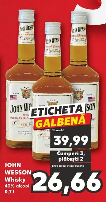 Kaufland JOHN WESSON Whisky Ofertă