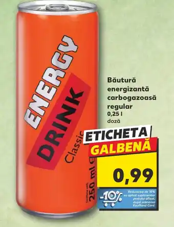 Kaufland Băutură energizantă carbogazoasă regular 0,25 L. Ofertă
