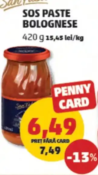 Penny SOS PASTE BOLOGNESE 420 g Ofertă