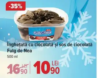 Carrefour înghețată cu ciocolată şi sos de ciocolată Fulg de Nea Ofertă