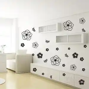 Favi Sticker perete Black Flowers Ofertă